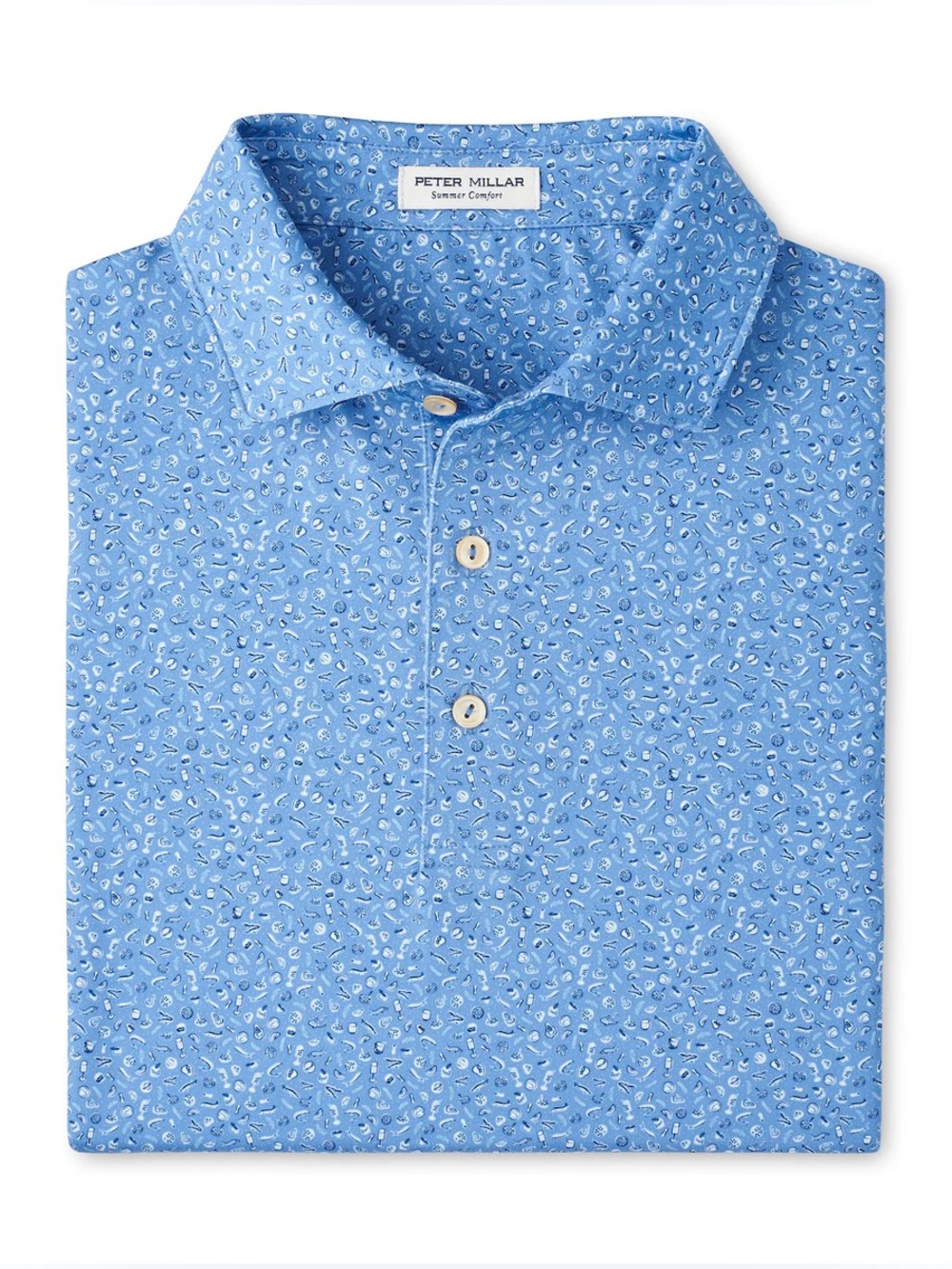 Peter Millar Crown Sport Champagne And Caviar Performance Golf Polo Blue XL NWT